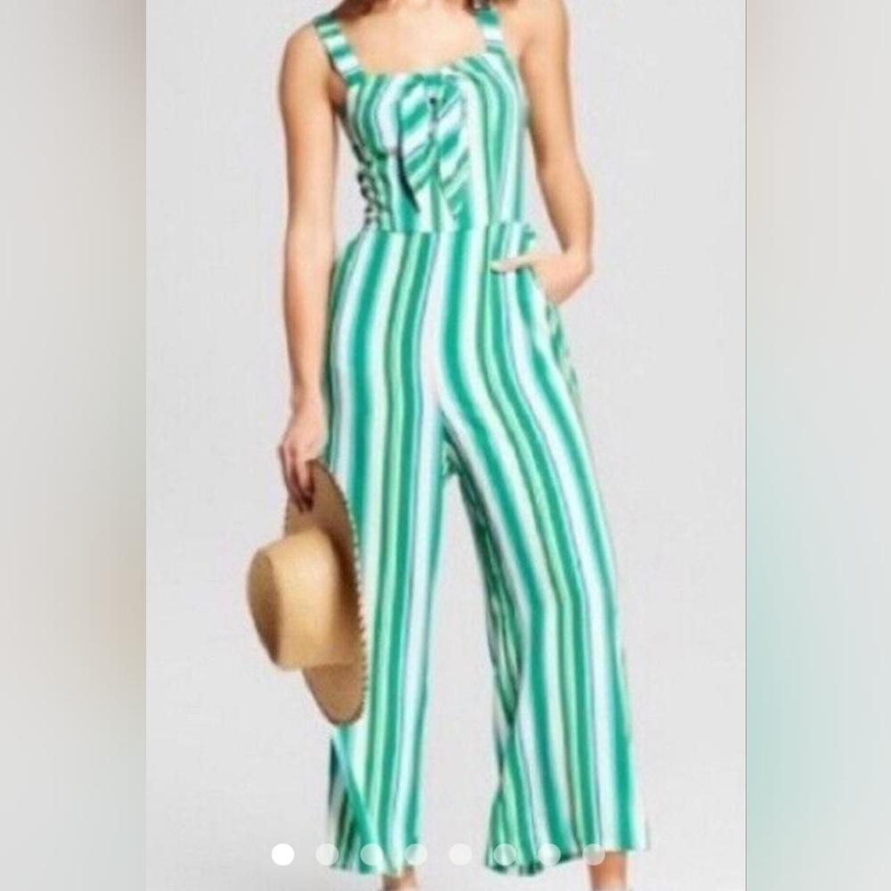 A New Day green and white romper
